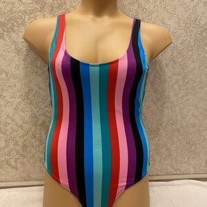 Old Navy Multicolor Striped One Piece Swimsuit